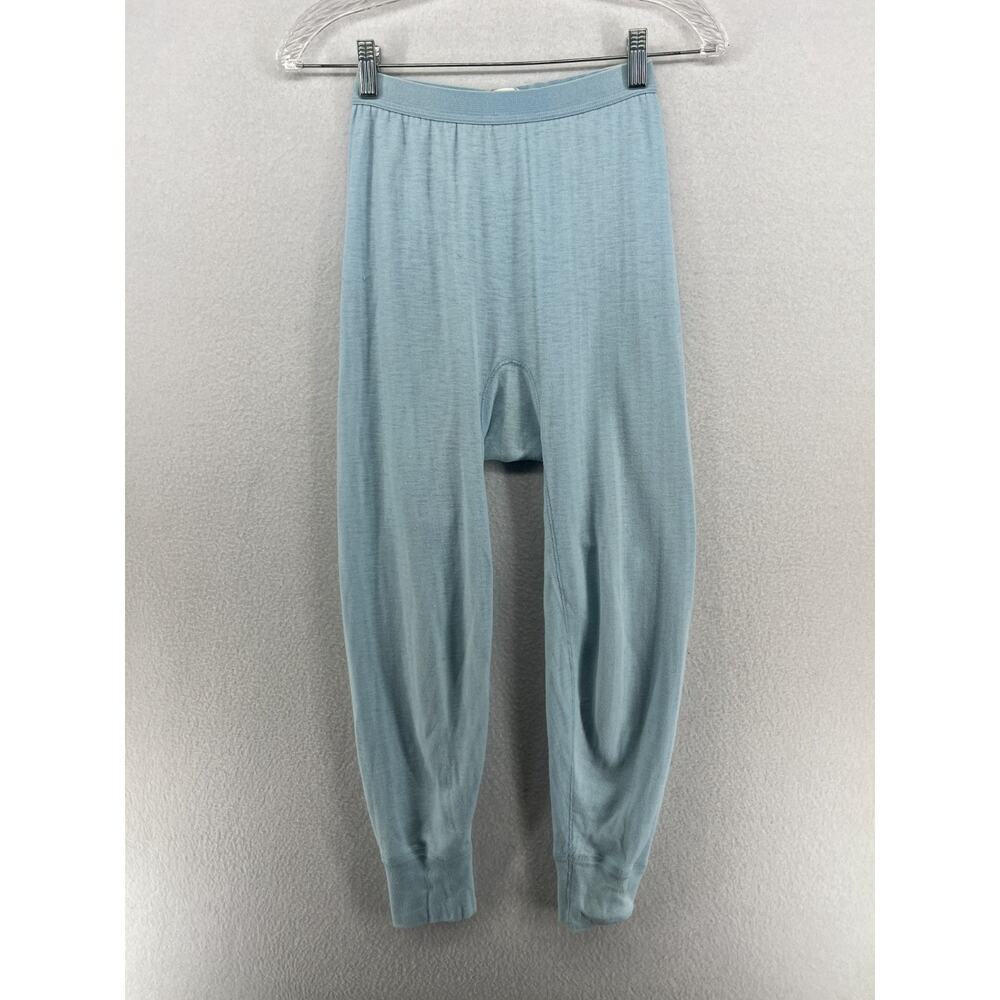 BEAVER CREEK Pants Womens S Wool Blend Baselayer Thermal Bottoms Blue USA VTG